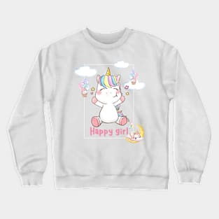 Unicorn Girl T-Shirt Crewneck Sweatshirt